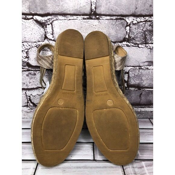Toni Pons Origens Norma Beige Shimmer Wedge Espadrille Sandals Women Sz 40EU/9.5 - Picture 15 of 16